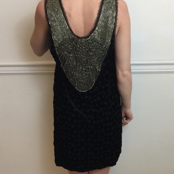 Free People velvet sequin bib dress size 4 - Picture 2 of 4